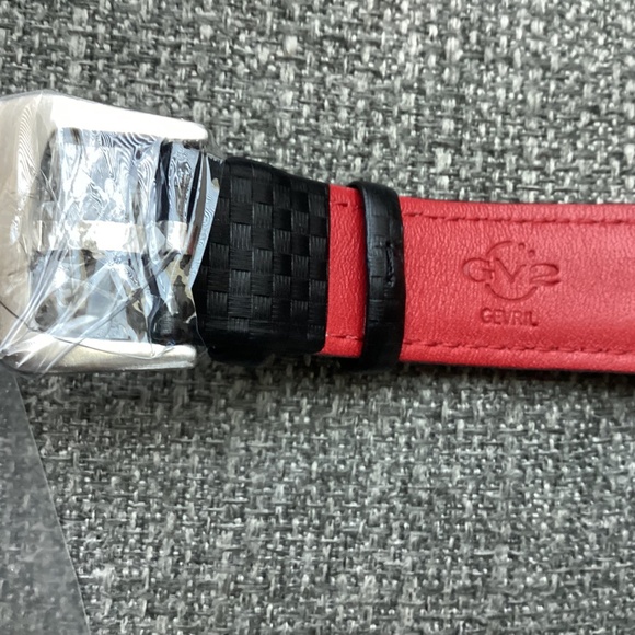 GEVRIL Men's GV2 Scuderia White Dial Black Leather Chronograph Date Watch, 45mm - Picture 8 of 13